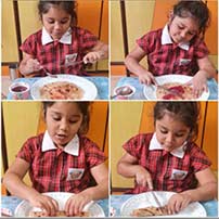 LKG A Children prepared their snack by following the concept of whole and part