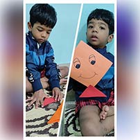 Kite making activity done by nursery class.