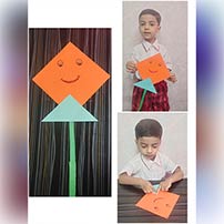Kite making activity done by nursery class.